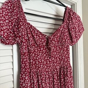 Red Floral Romper